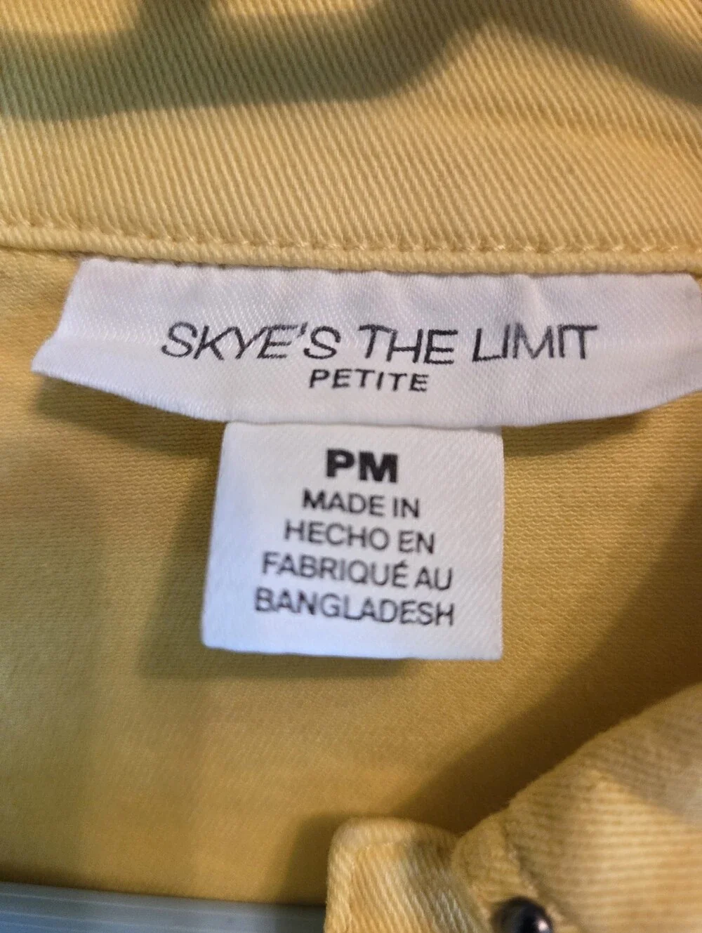 SKYE'S THE LIMIT YELLOW JEAN JACKET P/M